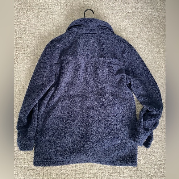 MARINE LAYER Eden Sherpa Overshirt in Navy Women’s Size Small - Picture 3 of 11